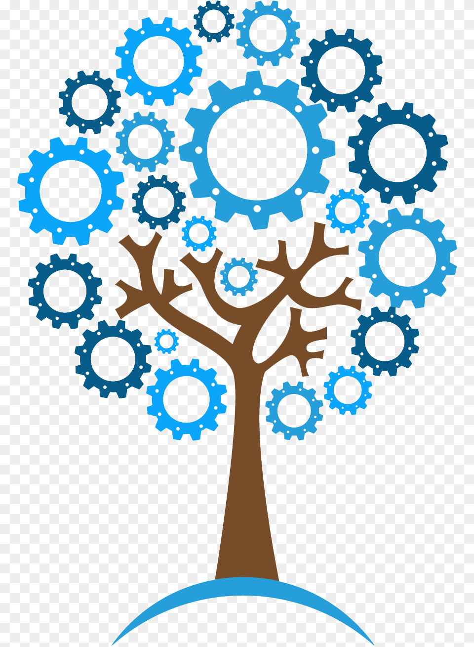 Cirrus 4 Syte Blue Tree Icon Vector Graphics, Machine, Gear, Pattern, Wheel Png Image