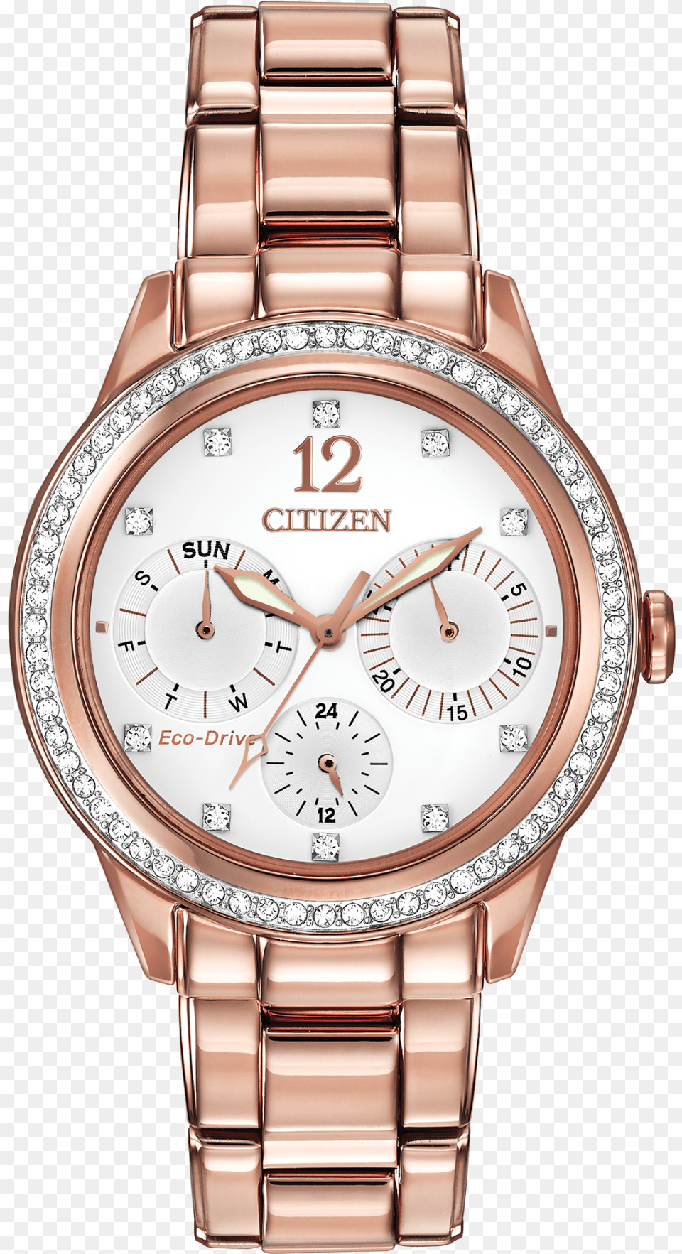 Citizen Eco Drive Silhouette Crystal Rose Plated Stainless Reloj Rubaiyat, Arm, Body Part, Person, Wristwatch Free Png Download