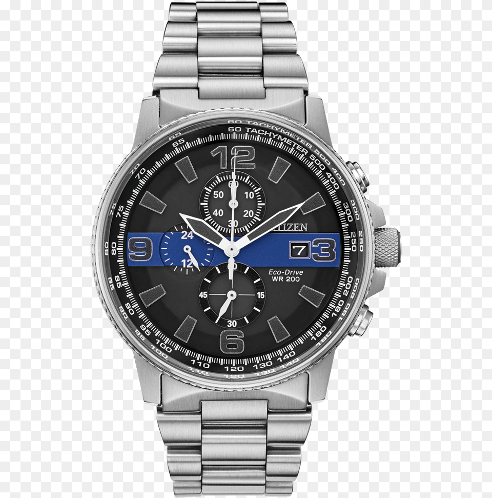 Citizen Eco Drive Special Edition Watches Thin Blue Line Citizen Thin Blue Line Watch, Arm, Body Part, Person, Wristwatch Free Png Download