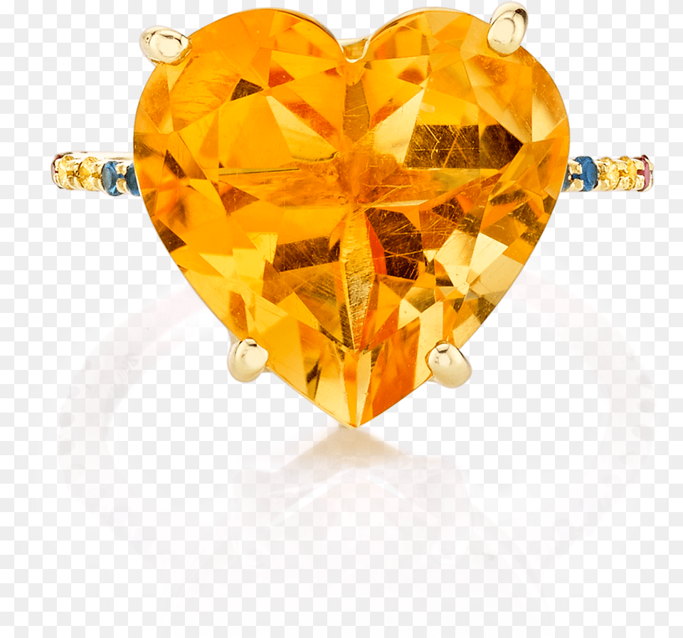 Citrine And Rainbow Heart Ring, Accessories, Diamond, Gemstone, Jewelry Png