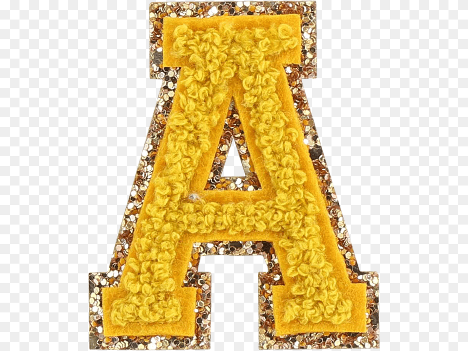 Citrine Glitter Varsity Letter Patches Embroidery, Cross, Symbol, Clothing, Coat Free Png