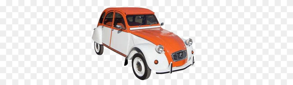 Citroen 2cv Orange White, Car, Sedan, Transportation, Vehicle Free Png Download