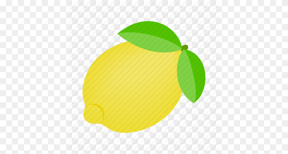 Citrus Food Fruit Isometric Leaf Lemon Slice Icon, Citrus Fruit, Plant, Produce Png Image