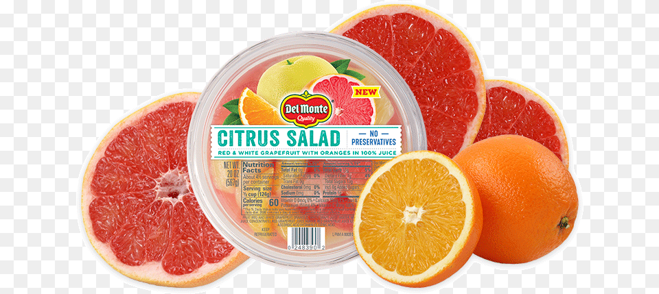 Citrus Salad Bowl Del Monte Fruit Bowl Grapefruit, Citrus Fruit, Food, Orange, Plant Free Png Download