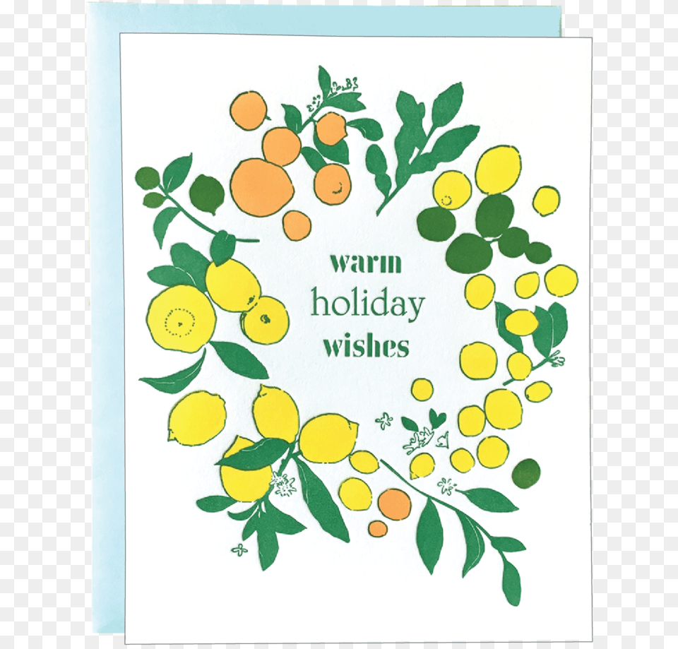 Citrus Wreath Holiday Card Greeting Card, Citrus Fruit, Food, Fruit, Plant Free Transparent Png