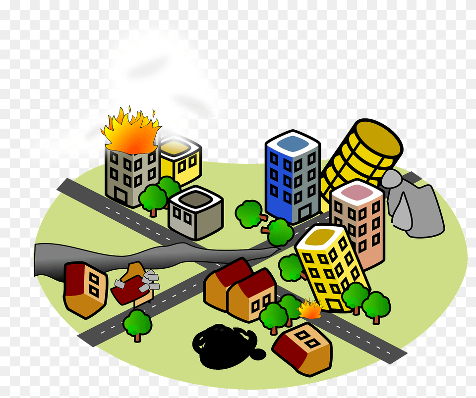 City After Earthquake Clipart, Neighborhood, Bulldozer, Machine, Baby Free Transparent Png