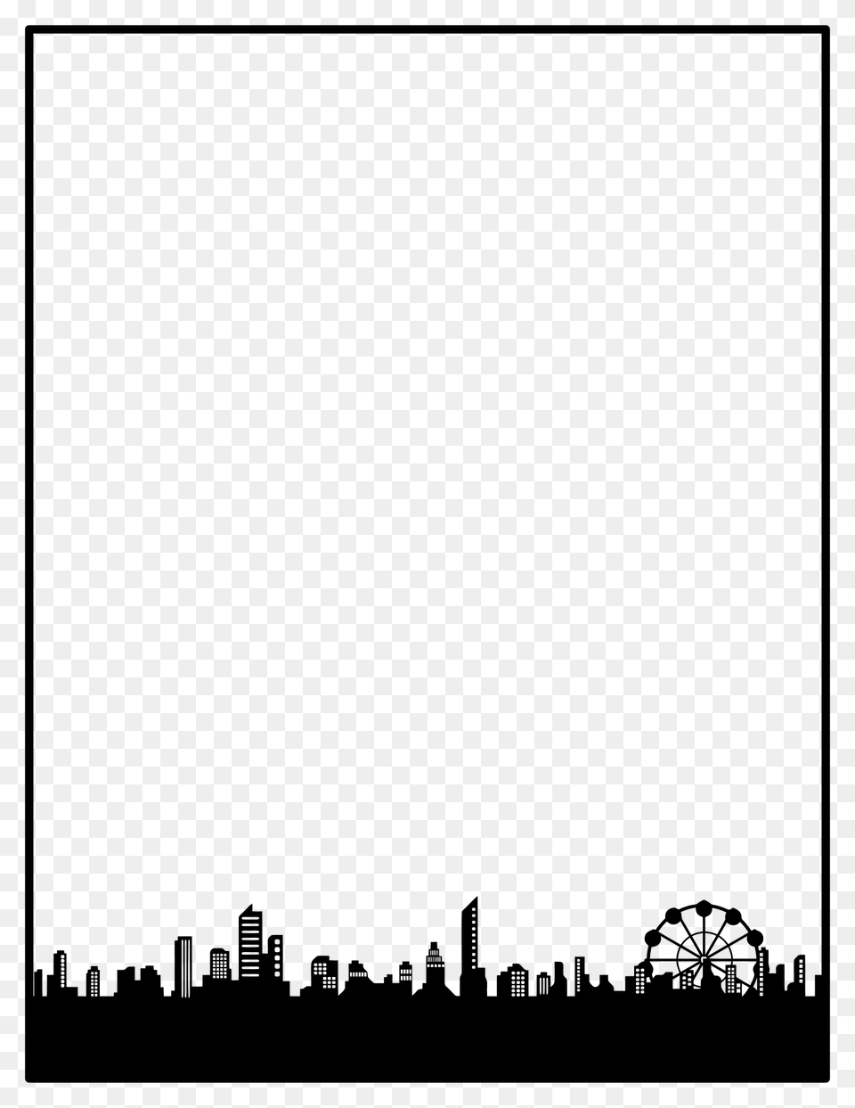 City Border Us Size Clipart, Silhouette, Green, Metropolis, Urban Png