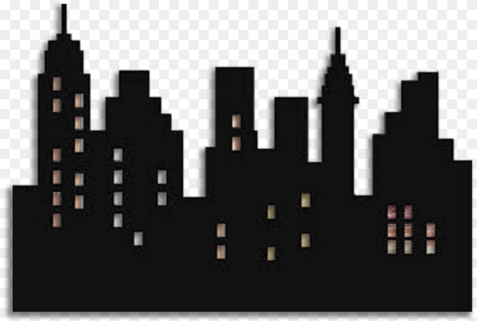 City Building Clipart Black And White Simple City Skyline Silhouette, Urban, Architecture, Nature, Night Free Png Download