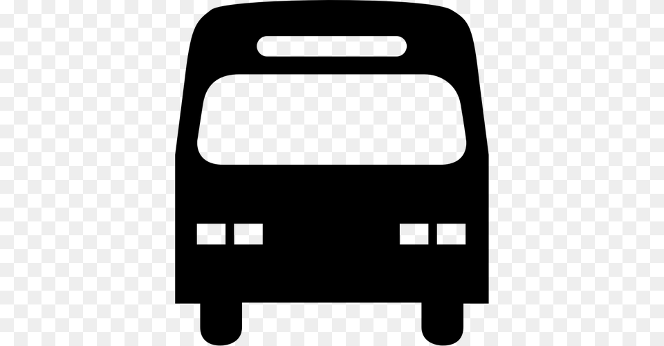 City Bus Silhouette Image, Gray Png