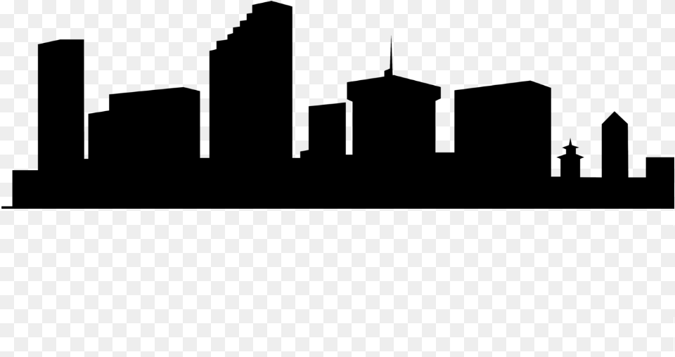 City Clipart Silhouette Building Silhouette Vector Transparent, Gray Free Png