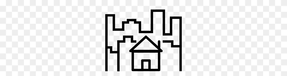 City Construction Home Building House Icon Download, Gray Free Png
