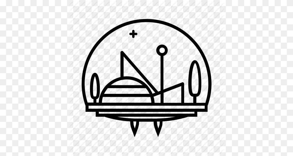 City Dome Flying City Futuristic City Scifi Icon, Arch, Architecture, Aircraft, Transportation Free Transparent Png