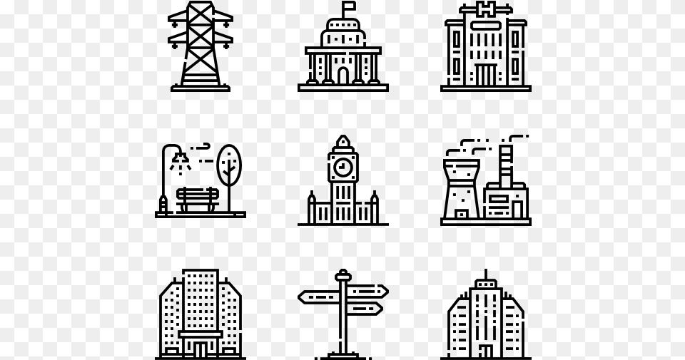 City Elements Architecture Tools Vector, Gray Png Image