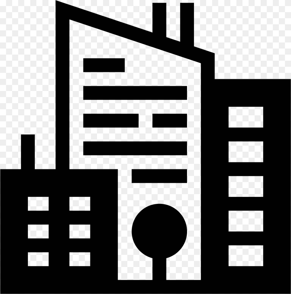 City Filled Icon Icone Cidade, Gray Free Png