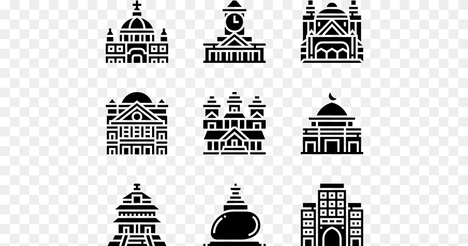 City Icon Packs Architectural Pattern, Gray Png Image
