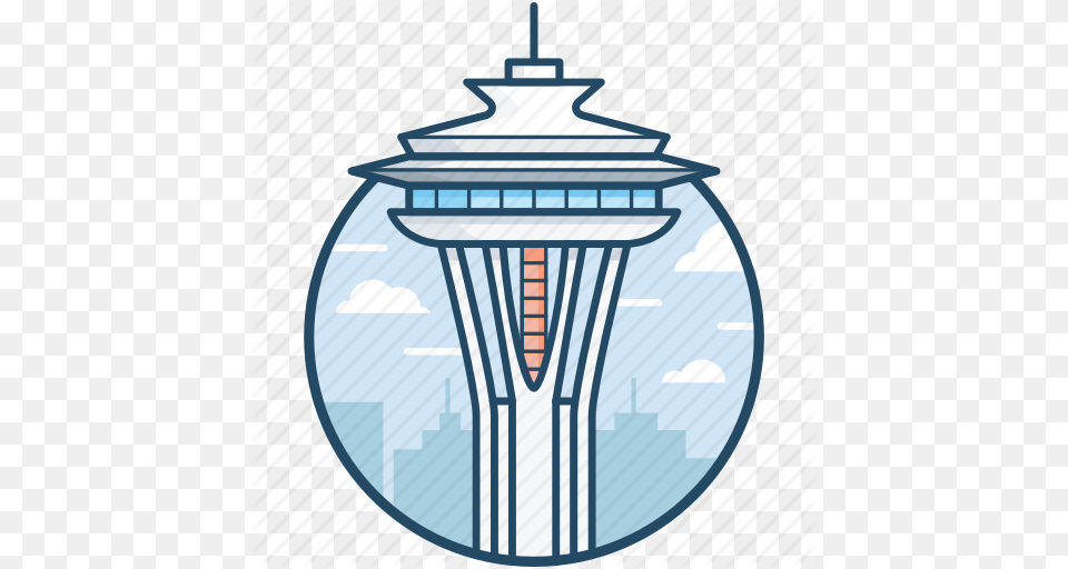 City In Space Clip Art Vector Art Space Needle In Seattle, Architecture, Building, Control Tower, Tower Png Image