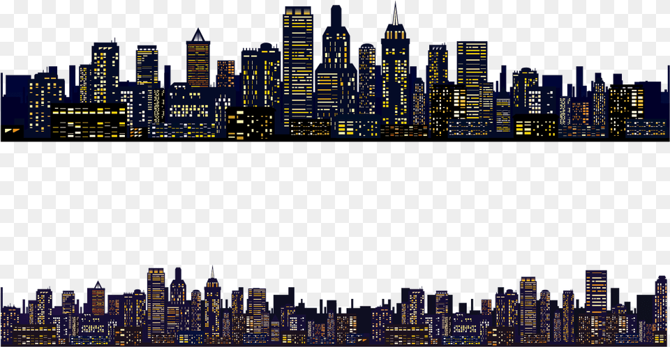 City Night Skyline Vector, Urban, Metropolis, Outdoors, Nature Png