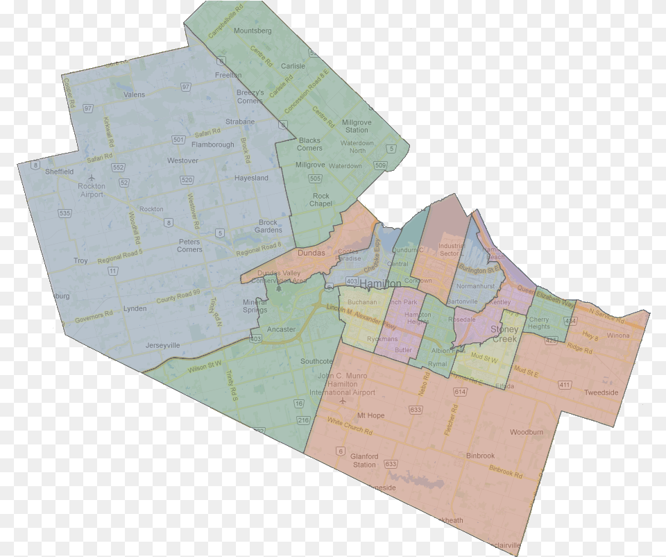 City Of Hamilton Map, Chart, Plot, Atlas, Diagram Free Png Download