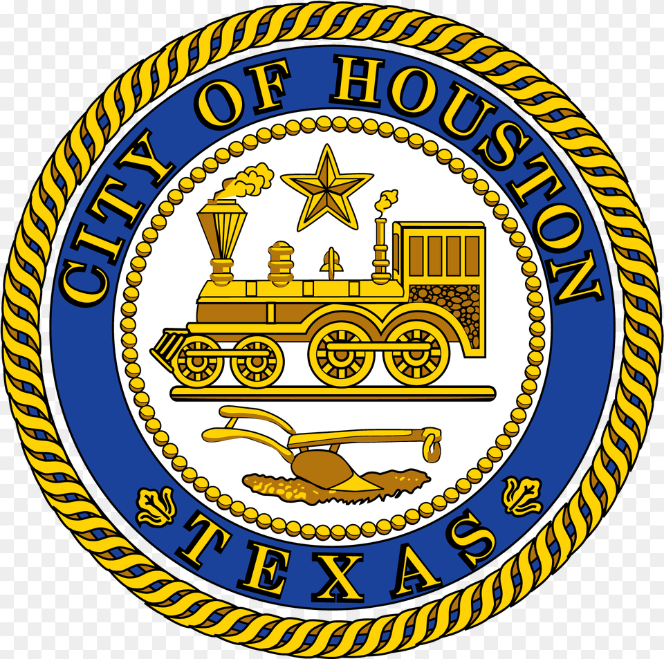City Of Houston Texas Logo, Badge, Emblem, Symbol, Machine Free Png