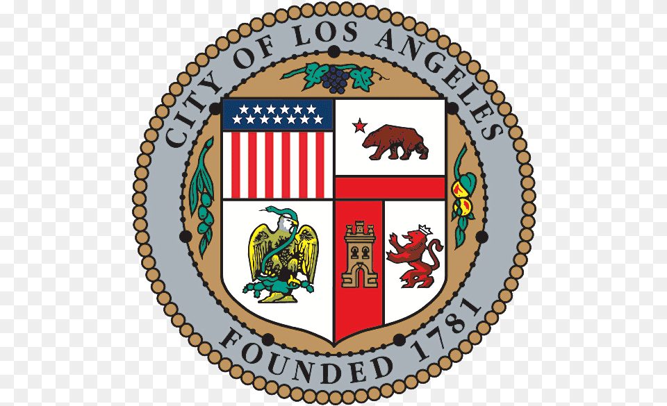 City Of Los Angeles Crest Los Angeles City Seal, Animal, Mammal, Wildlife, Bear Png