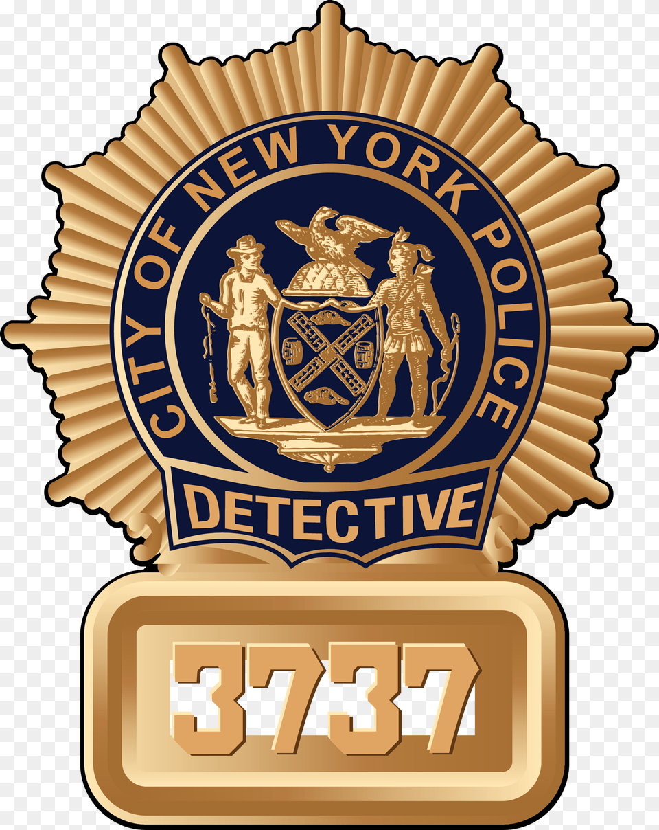 City Of New York Police Detective Badge, Logo, Symbol, Adult, Male Free Transparent Png