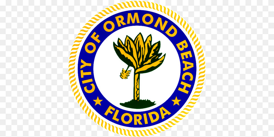 City Of Ormond Beach Logo, Badge, Leaf, Plant, Symbol Png