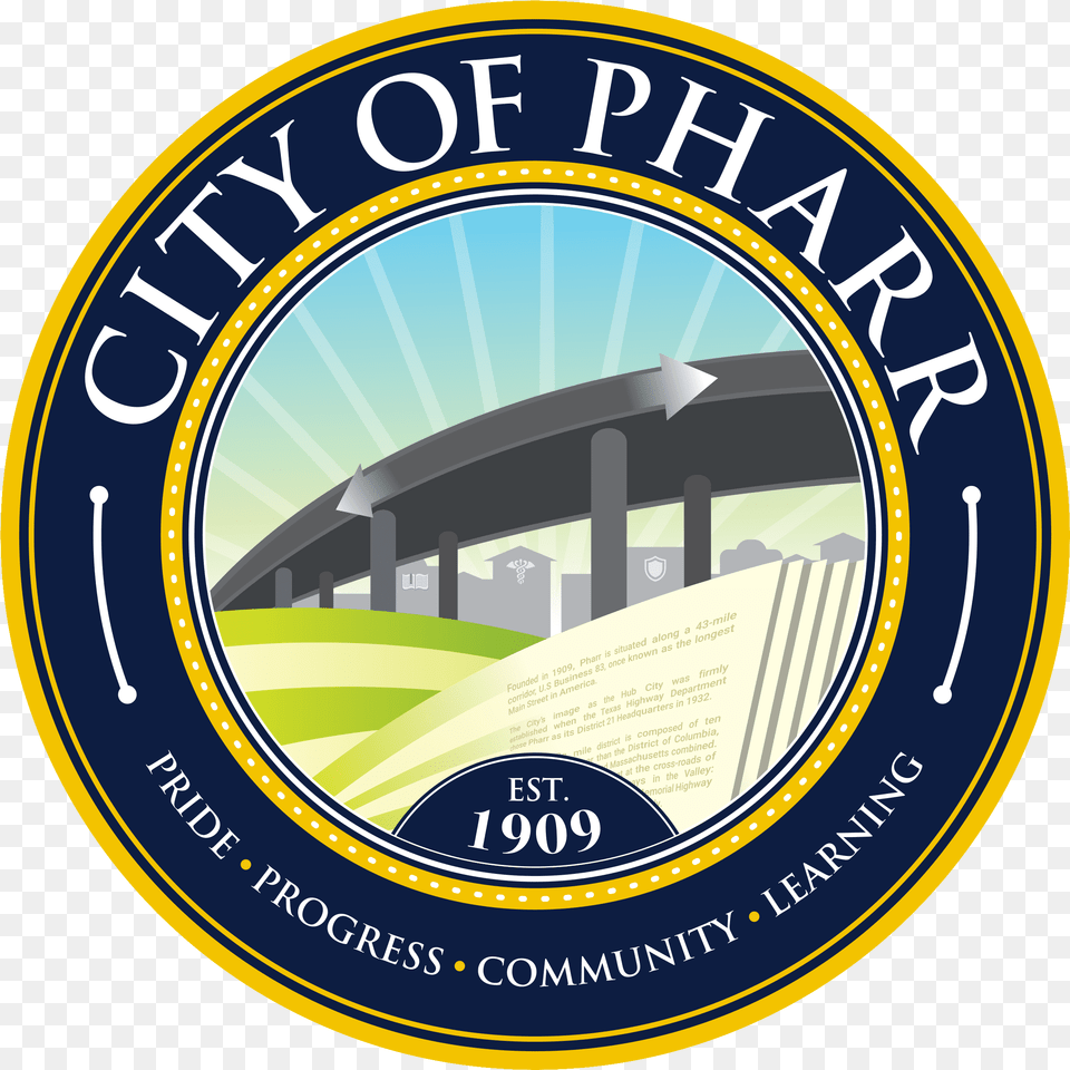 City Of Pharr Logo, Emblem, Symbol, Disk Png Image