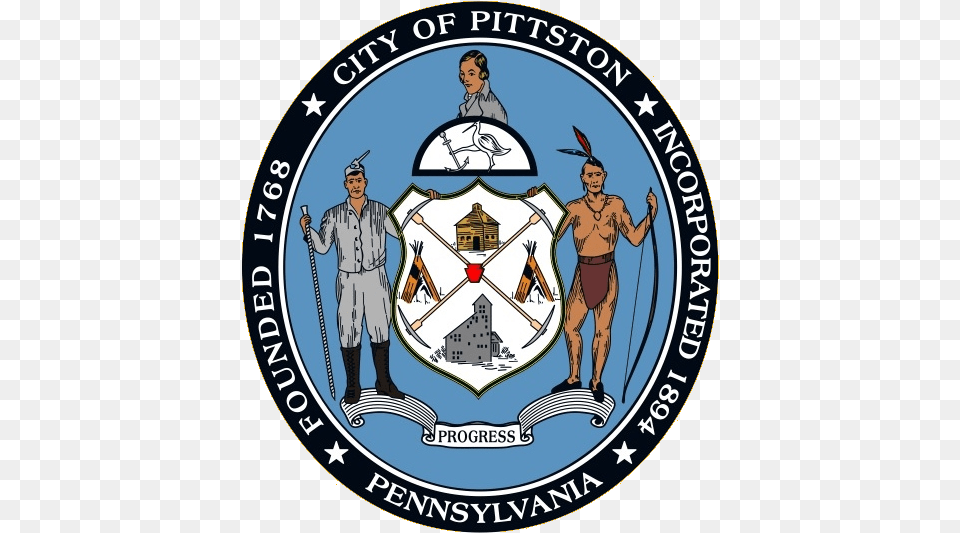 City Of Pittston City Of Pittston Logo, Badge, Symbol, Emblem, Person Png Image