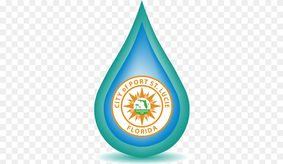 City Of Port St Lucie Logo Image Port St Lucie Utilities, Badge, Symbol, Droplet Png