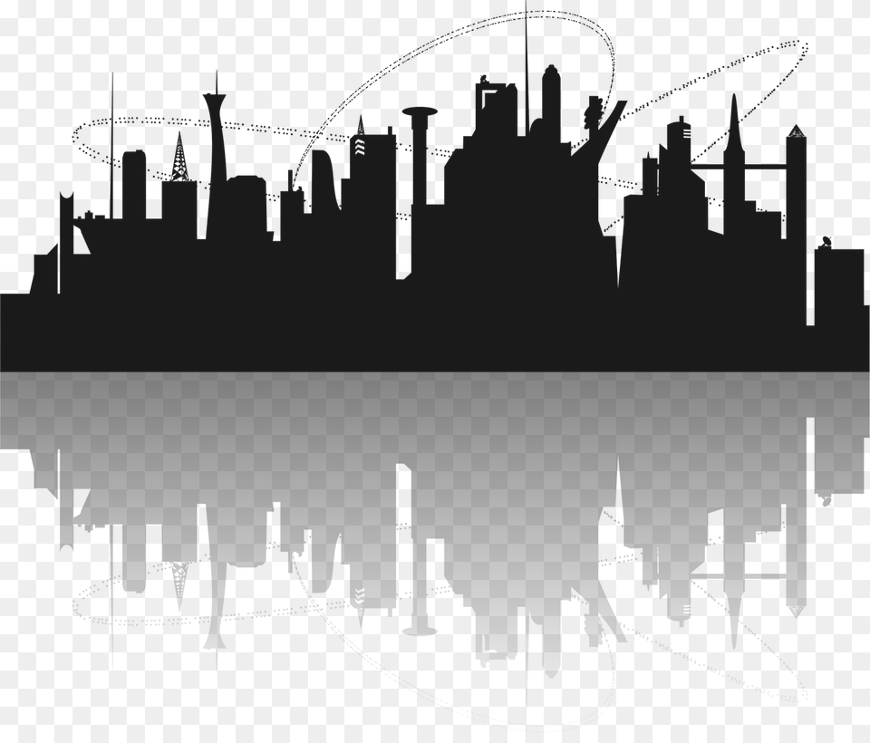 City Silhouette Futuristic Silhouette New York City Sky Line, Art, Text Free Transparent Png