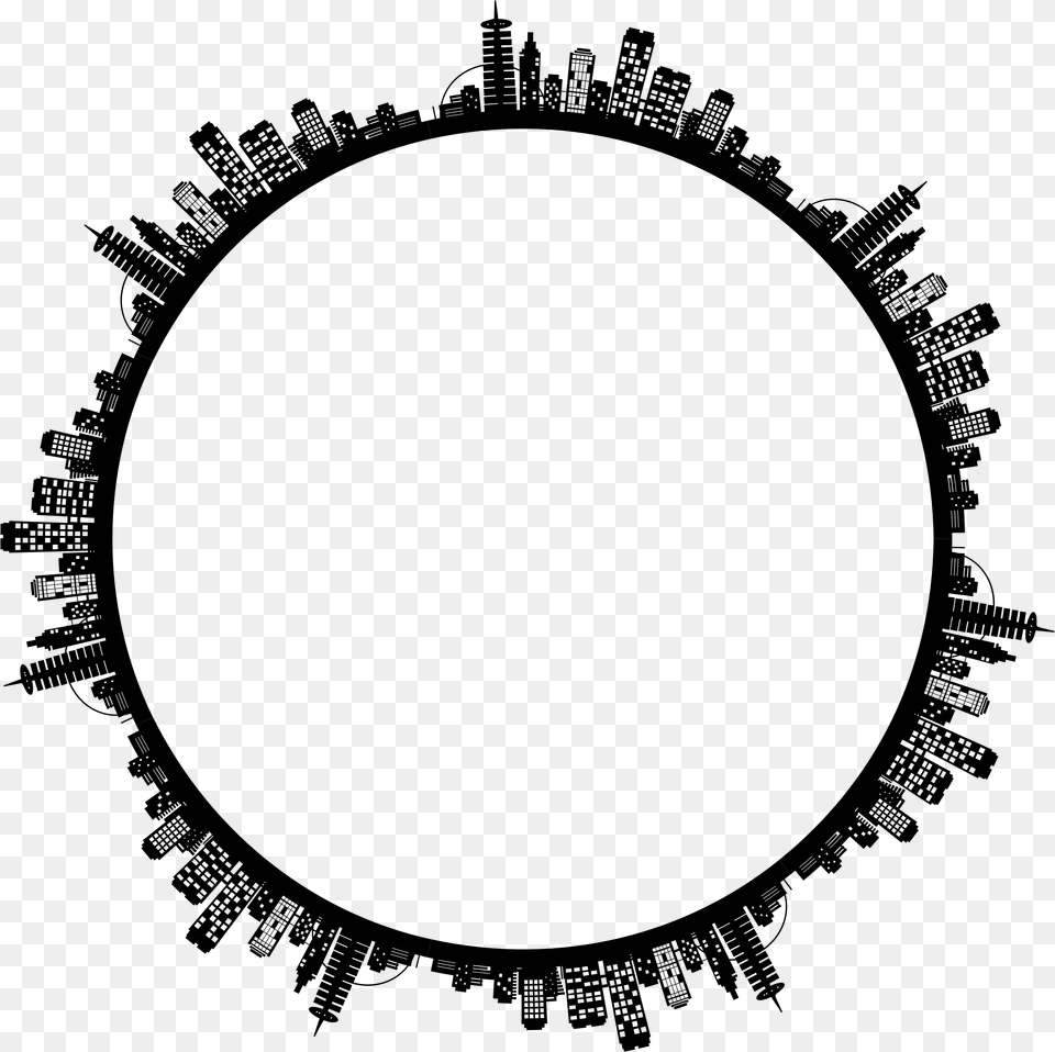 City Skyline At Getdrawings Chicago Skyline Clipart Circle, Gray Free Png Download