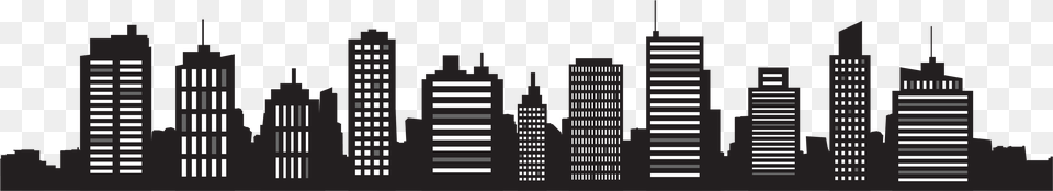 City Skyline Black And White Ville Libre De Droit, Urban, Architecture, Building, High Rise Free Png Download
