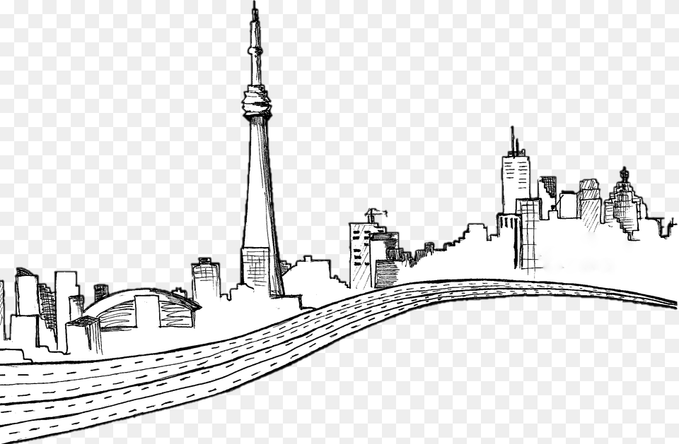 City Skyline Drawing At Getdrawings Drawing, Architecture, Building, Spire, Tower Free Png Download