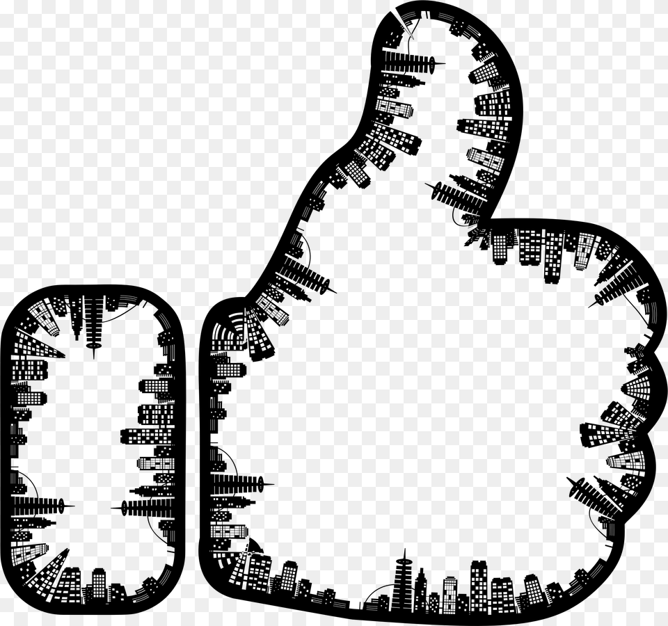 City Skyline Ii Thumbs Up Clip Arts Clip Art, Gray Png Image