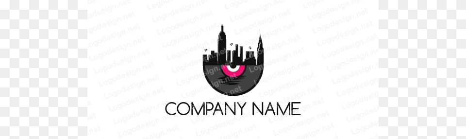 City Skyline In Half Moon Over Sea Logo Template, Smoke Pipe, Electronics, Hardware, Cutlery Free Png
