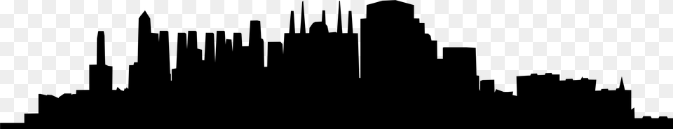 City Skyline Silhouette, Gray Free Png