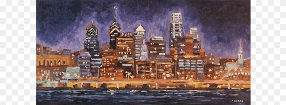 City Skyline Silverman Gallery Bucks County Impressionist Art, Metropolis, Painting, Urban, Person Free Png Download