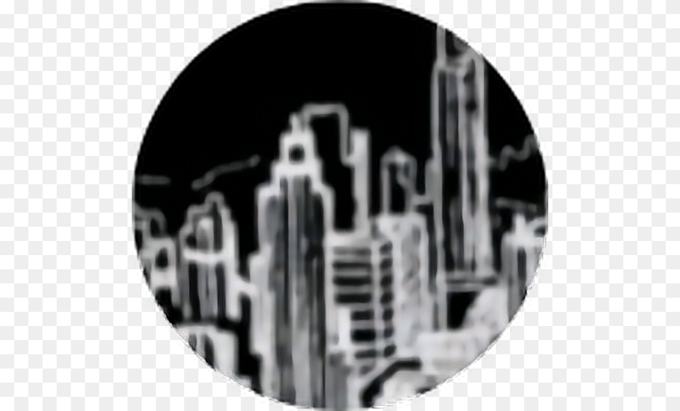 City Skyline Skyscraper Black Outline White Circle, Metropolis, Urban, Architecture, Building Free Png Download