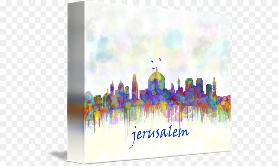 City Skyline Watercolor By Jerusalem City Skyline Watercolor Print, Art, Canvas, Modern Art, Painting Free Png