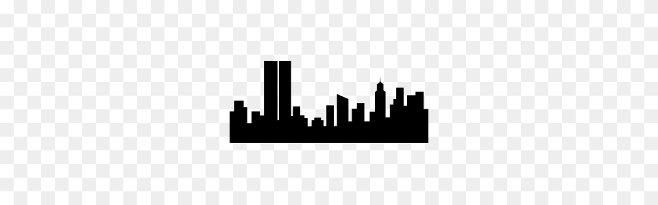 City Skyline With Twin Towers Sticker, Firearm, Gun, Rifle, Weapon Free Png Download