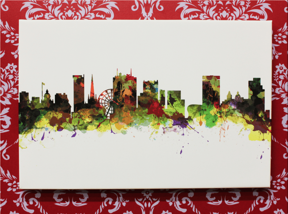 City Skylines Art Print Birmingham Uk City Skyline, Canvas, Modern Art, Painting, Graphics Free Transparent Png