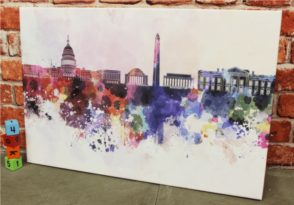 City Skylines Umbrellas Washington Dc Watercolor, Art, Canvas, Painting, Modern Art Free Png