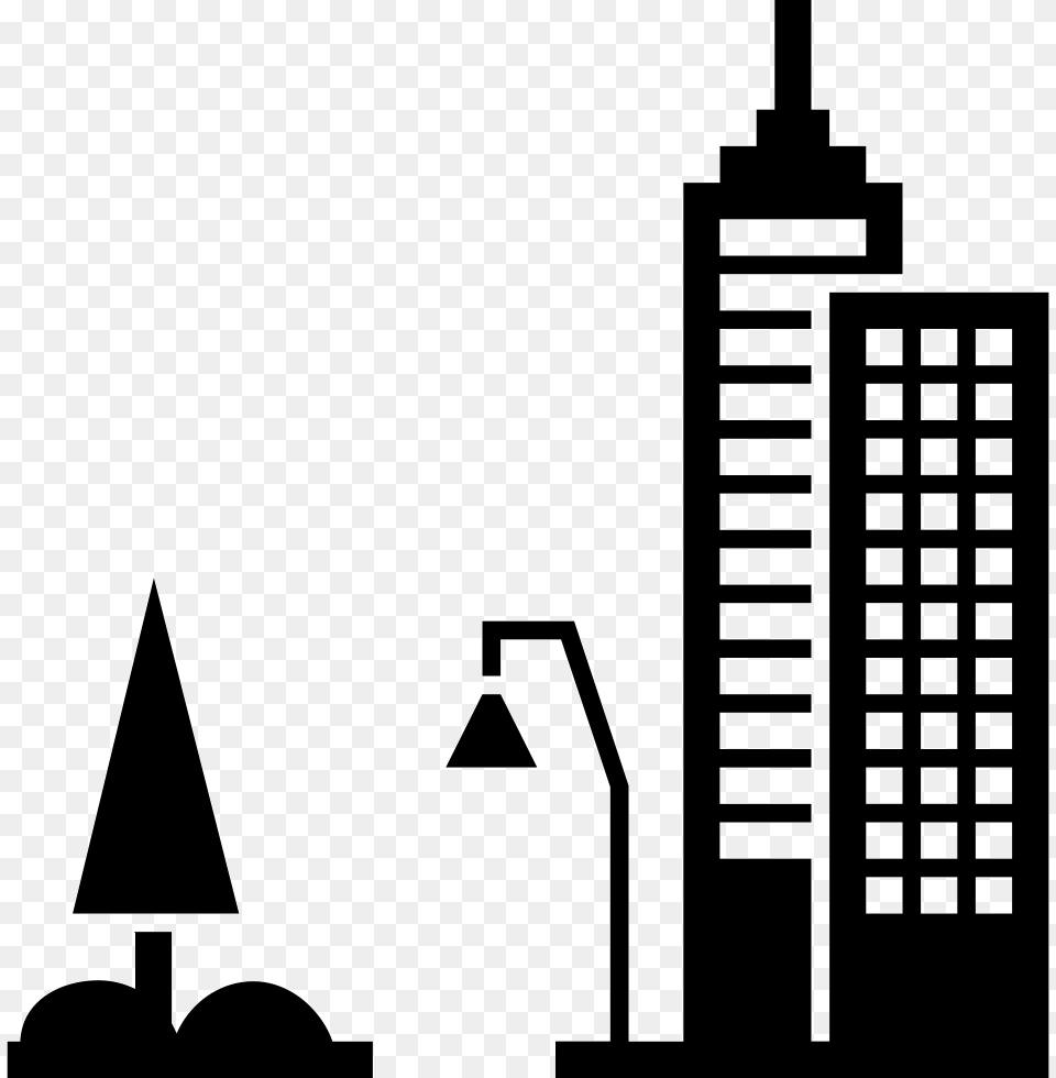 City Street City Icon Free, Stencil, Urban, Silhouette, Architecture Png Image