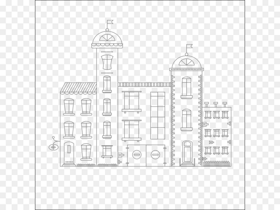 City Vector Drawing Structure Street Window Rue En Ville Dessin, Architecture, Building Png