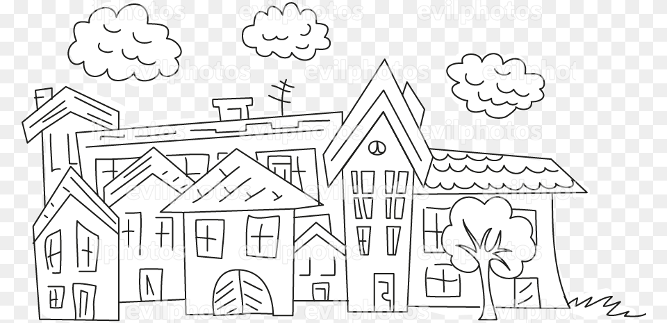 Cityscape Drawing Vector And Stock Photo Cartoon, Book, Comics, Publication, Art Free Png Download