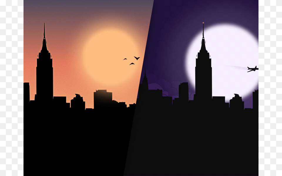 Cityscape Silhouette City Silhouette, Urban, Tower, Spire, Sky Png Image