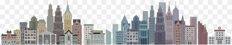Cityscape Skyline Clipart, Architecture, Neighborhood, Metropolis, Housing Free Transparent Png
