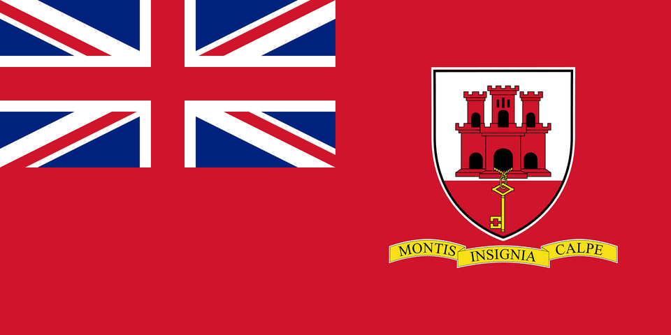 Civil Ensign Of Gibraltar Clipart, Emblem, Symbol Free Png Download