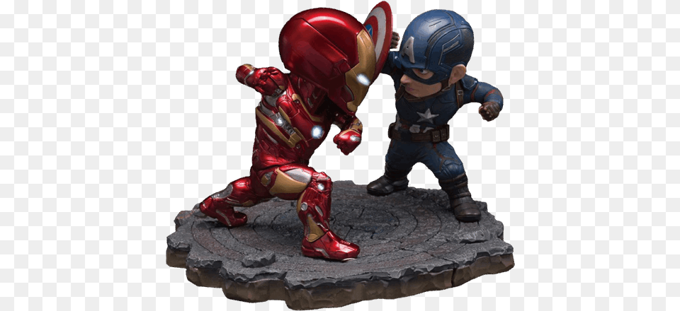 Civil War Captain America Vs Iron Man Mk46 Egg Attack Egg Attack Captain America Iron Man, Baby, Person, Figurine Free Png