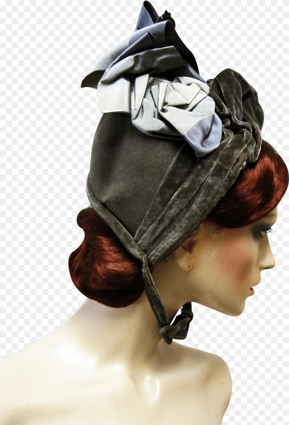 Civil War Era Ladies Felt And Velvet Bonnet Hat Girl, Clothing, Adult, Female, Person Free Transparent Png